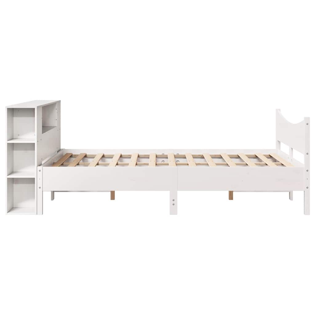 sengeramme uden madras 150x200 cm massivt fyrretræ hvid