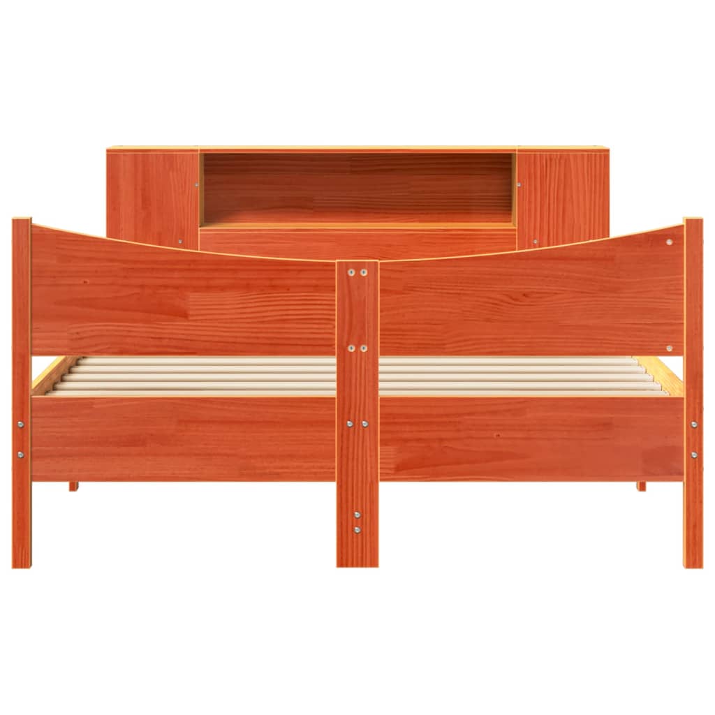sengeramme uden madras 150x200 cm massivt fyrretræ gyldenbrun