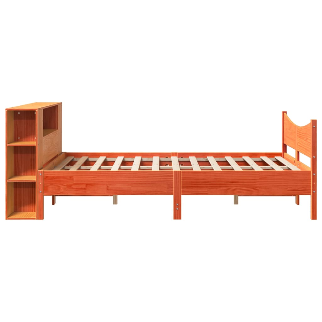 sengeramme uden madras 150x200 cm massivt fyrretræ gyldenbrun