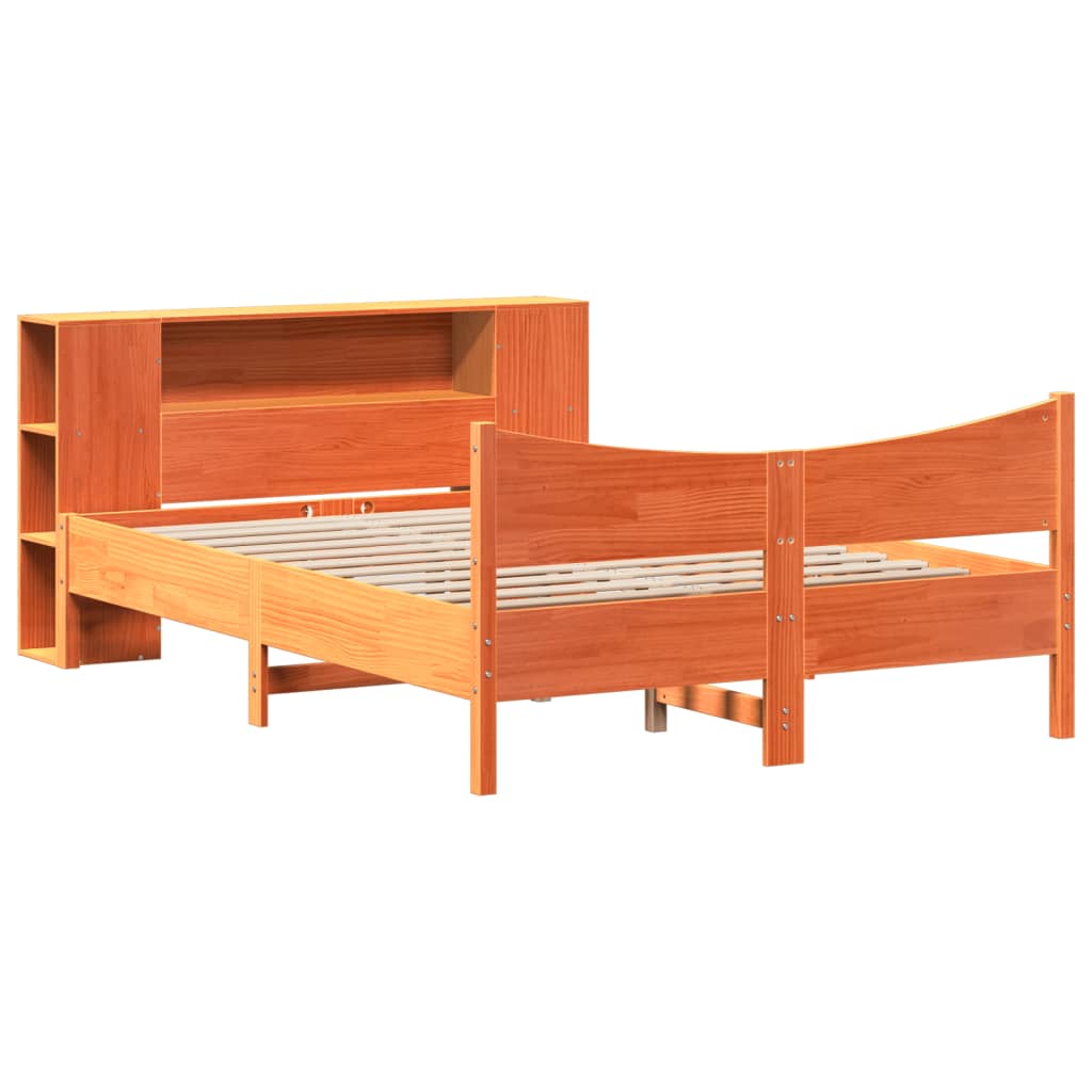 sengeramme uden madras 140x200 cm massivt fyr gyldenbrun