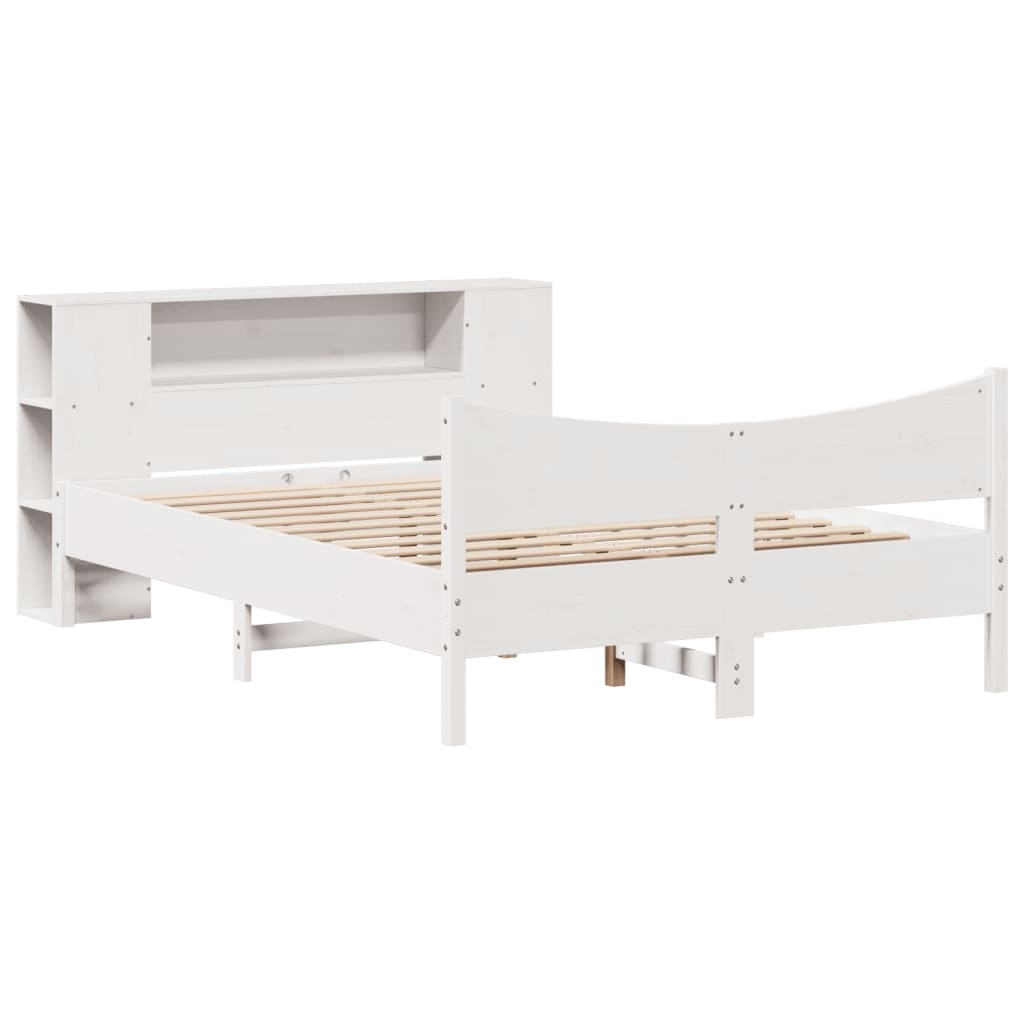 sengeramme uden madras 120x200 cm massivt fyrretræ hvid