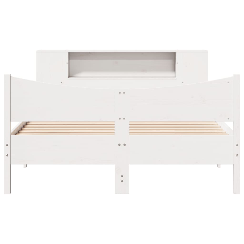 sengeramme uden madras 120x200 cm massivt fyrretræ hvid