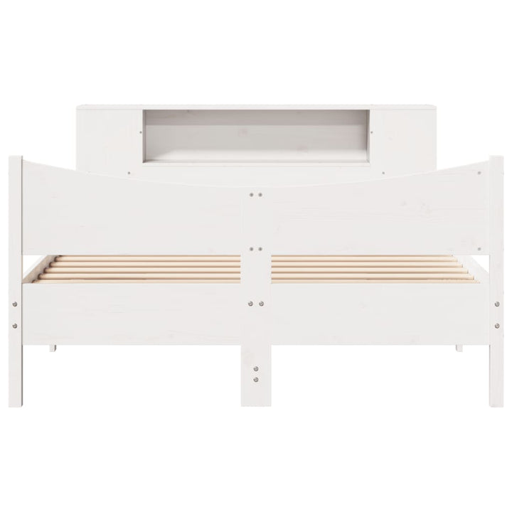 sengeramme uden madras 120x200 cm massivt fyrretræ hvid