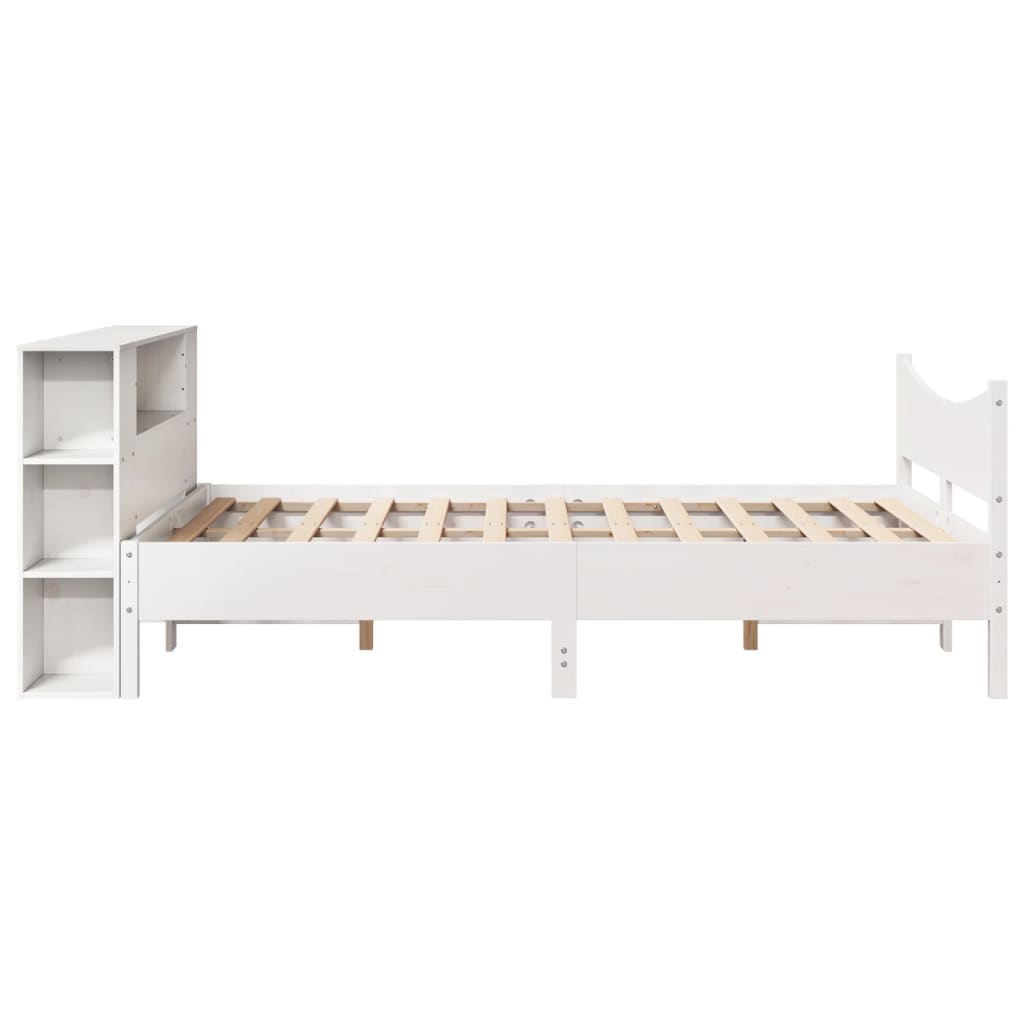 sengeramme uden madras 120x200 cm massivt fyrretræ hvid