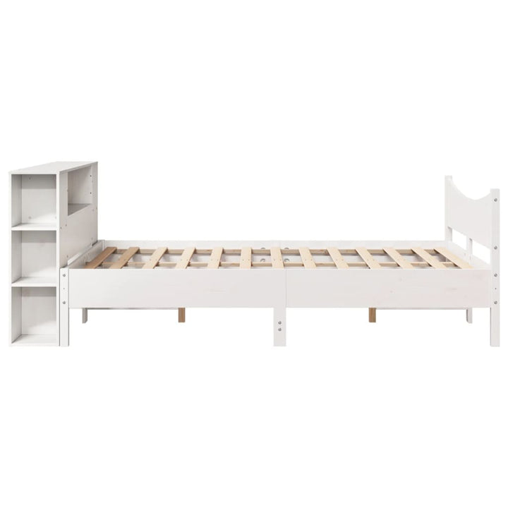 sengeramme uden madras 120x200 cm massivt fyrretræ hvid