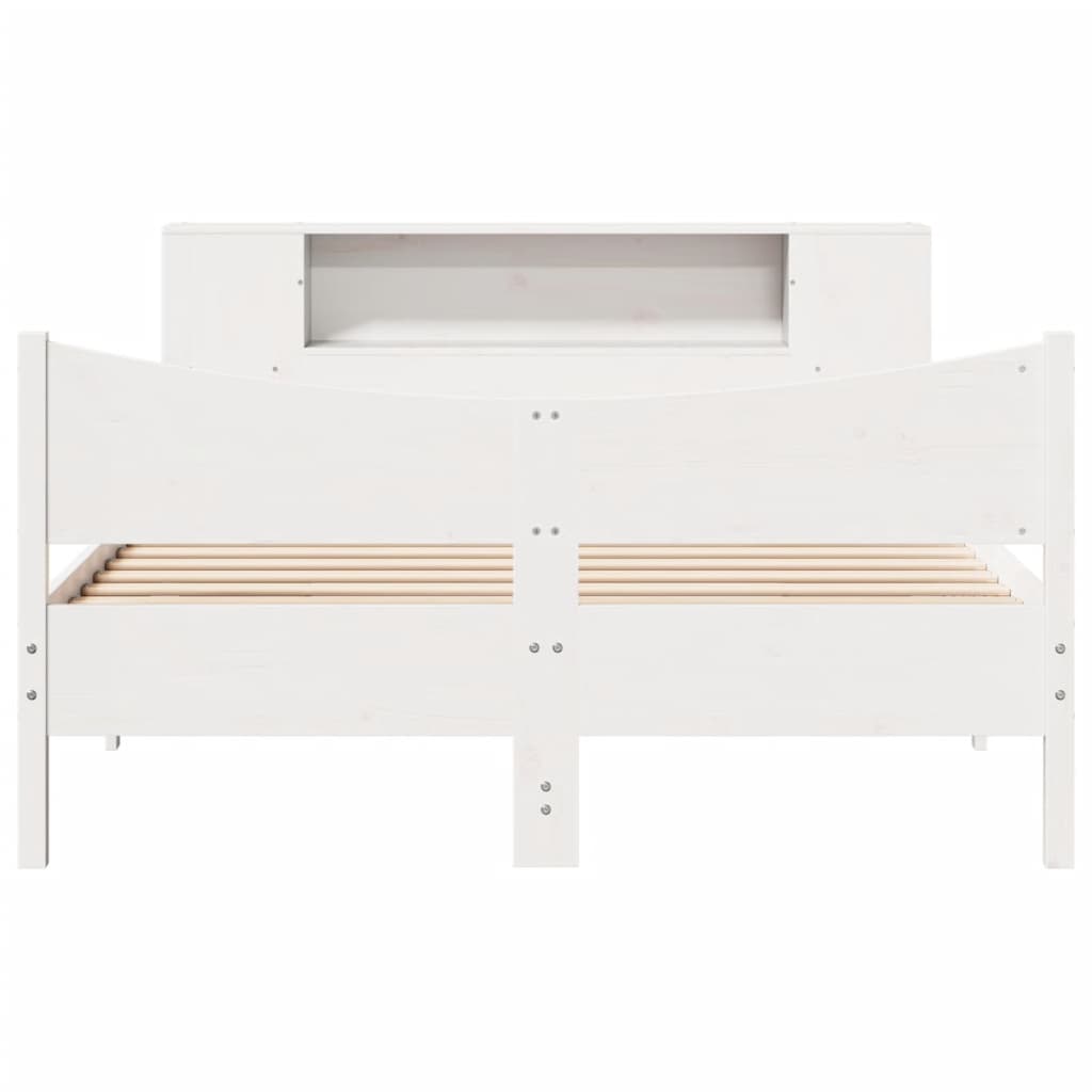 sengeramme uden madras 140x190 cm massivt fyrretræ hvid