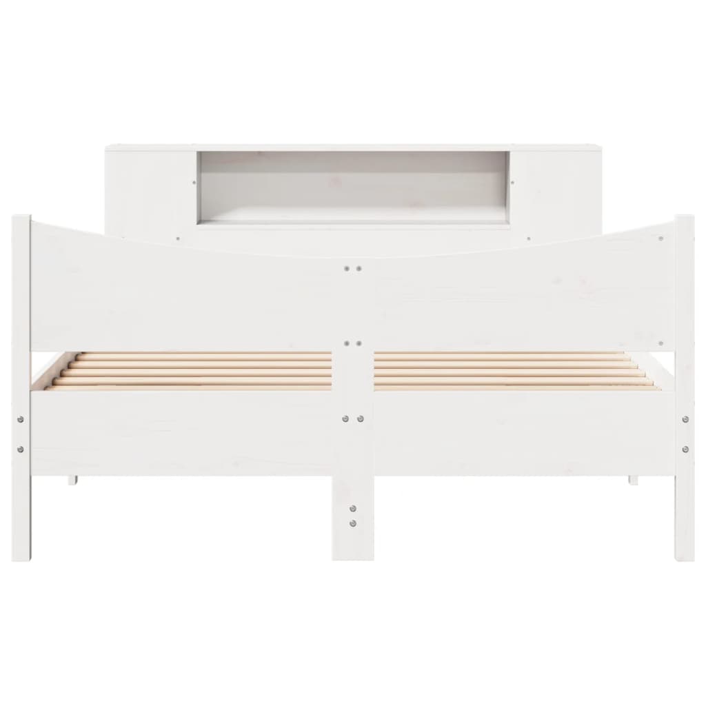 sengeramme uden madras 135x190 cm massivt fyrretræ hvid