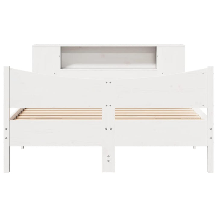 sengeramme uden madras 135x190 cm massivt fyrretræ hvid