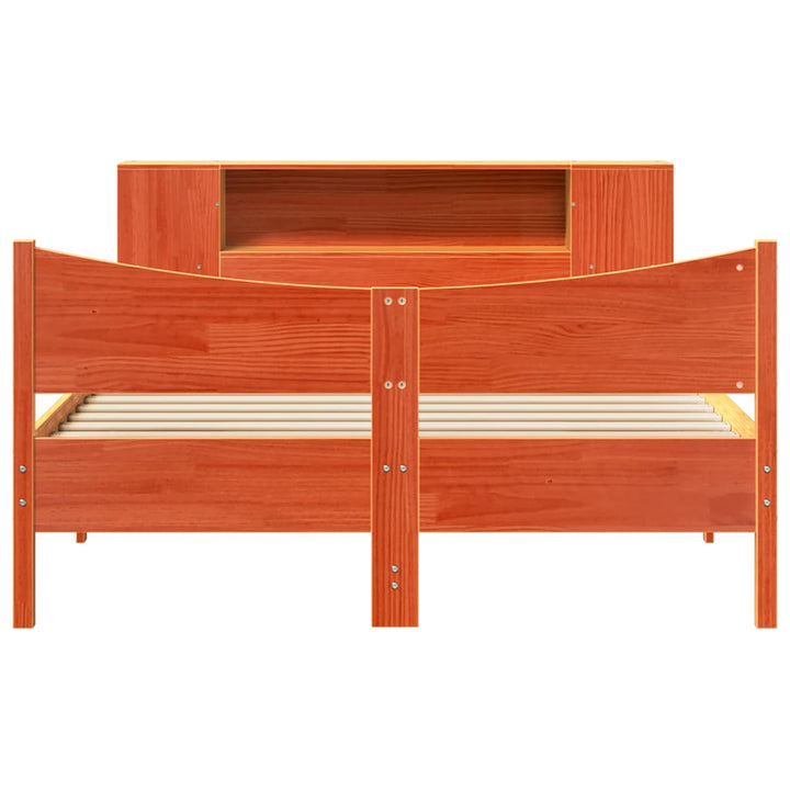 sengeramme uden madras 135x190 cm massivt fyrretræ brun