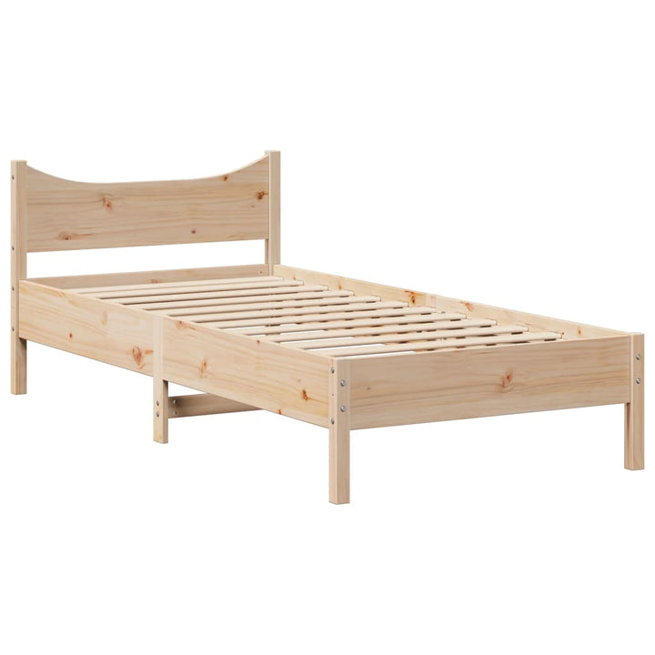 sengeramme uden madras 75x190 cm massivt fyrretræ