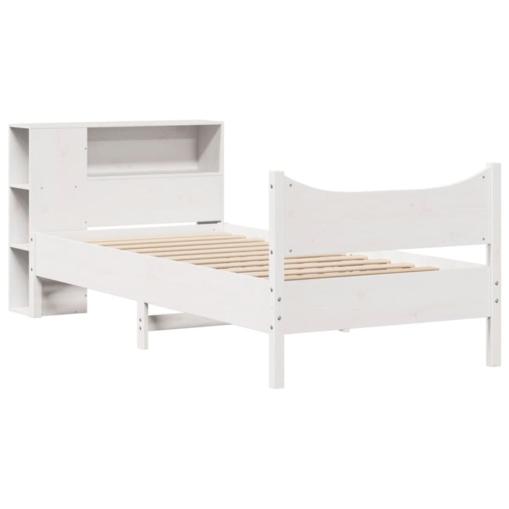 sengeramme uden madras 75x190 cm massivt fyrretræ hvid