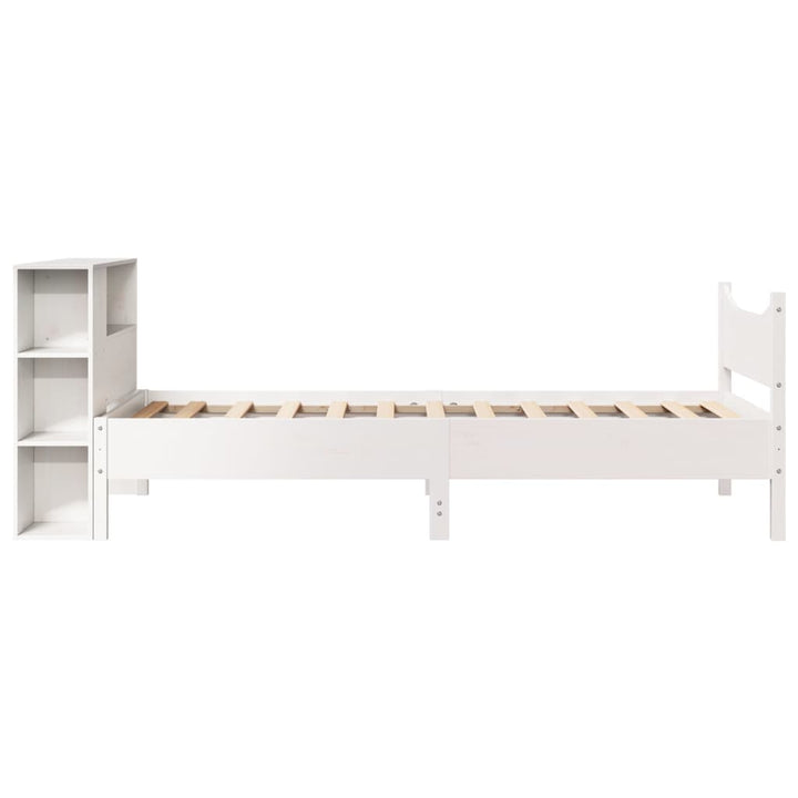 sengeramme uden madras 75x190 cm massivt fyrretræ hvid