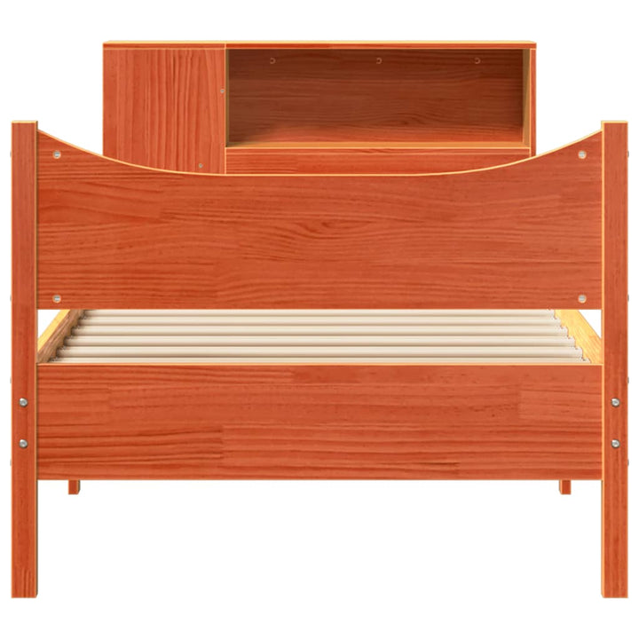 sengeramme uden madras 75x190 cm massivt fyrretræ gyldenbrun