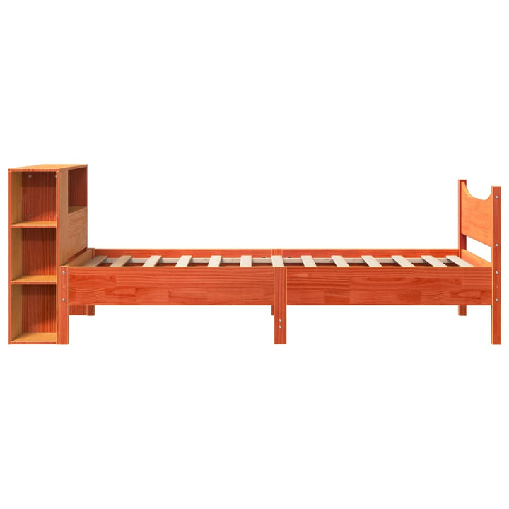 sengeramme uden madras 75x190 cm massivt fyrretræ gyldenbrun