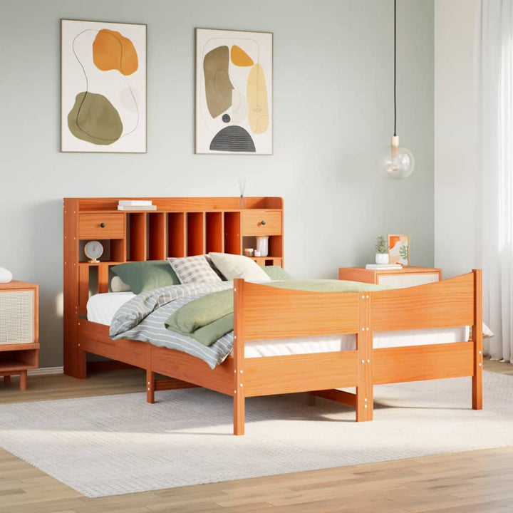 sengeramme uden madras 160x200 cm massivt fyrretræ gyldenbrun