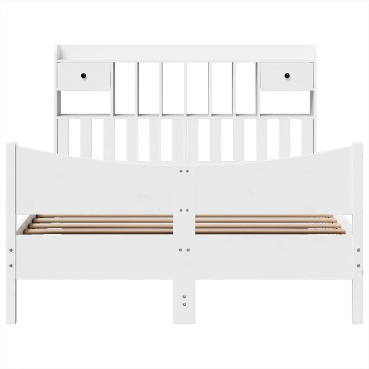 sengeramme uden madras 150x200 cm massivt fyrretræ hvid