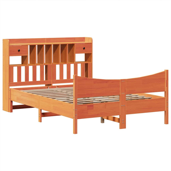sengeramme uden madras 150x200 cm massivt fyrretræ gyldenbrun