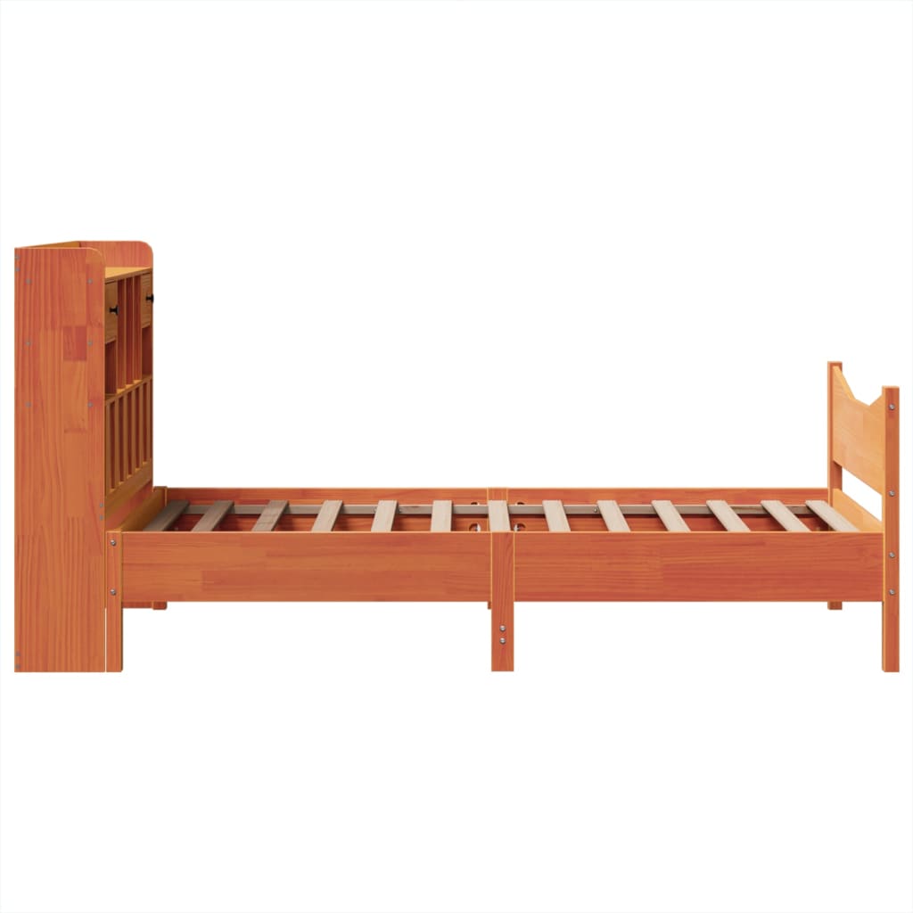 sengeramme uden madras 100x200 cm massivt fyrretræ gyldenbrun