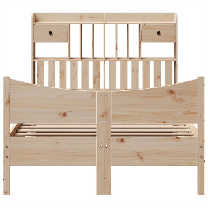 sengeramme uden madras 135x190 cm massivt fyrretræ hvid