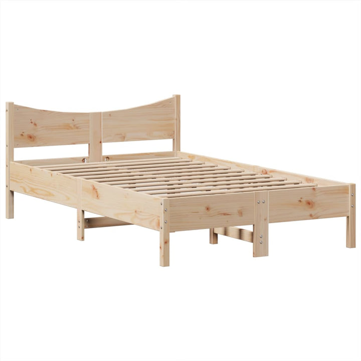 sengeramme uden madras 135x190 cm massivt fyrretræ hvid