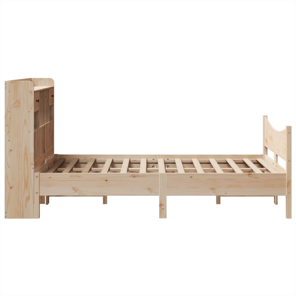 sengeramme uden madras 135x190 cm massivt fyrretræ hvid