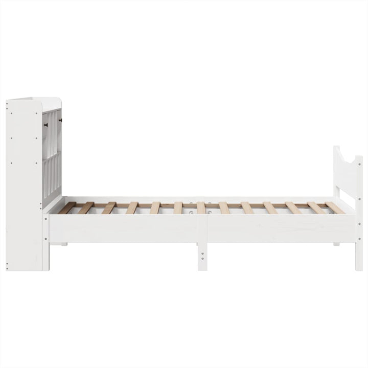 sengeramme uden madras 75x190 cm massivt fyrretræ hvid