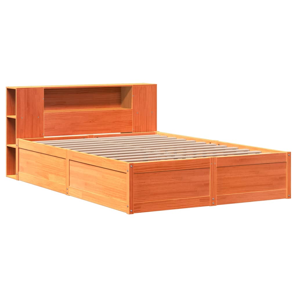 sengeramme uden madras 140x200 cm massivt fyr gyldenbrun