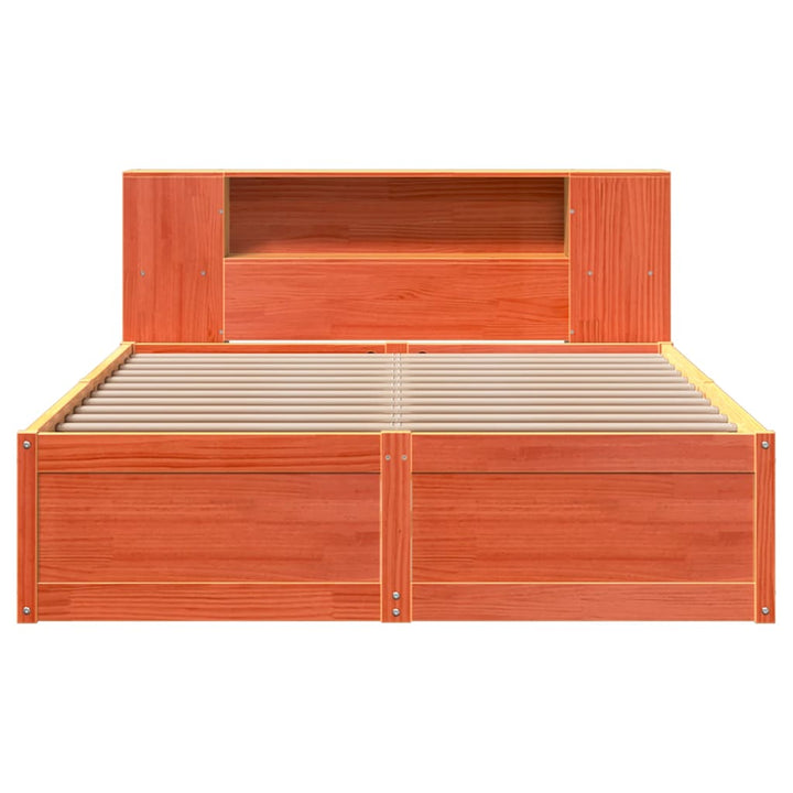 sengeramme uden madras 140x200 cm massivt fyr gyldenbrun