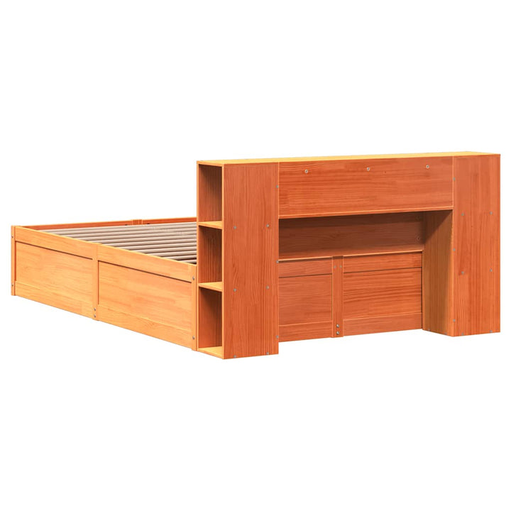 sengeramme uden madras 140x200 cm massivt fyr gyldenbrun