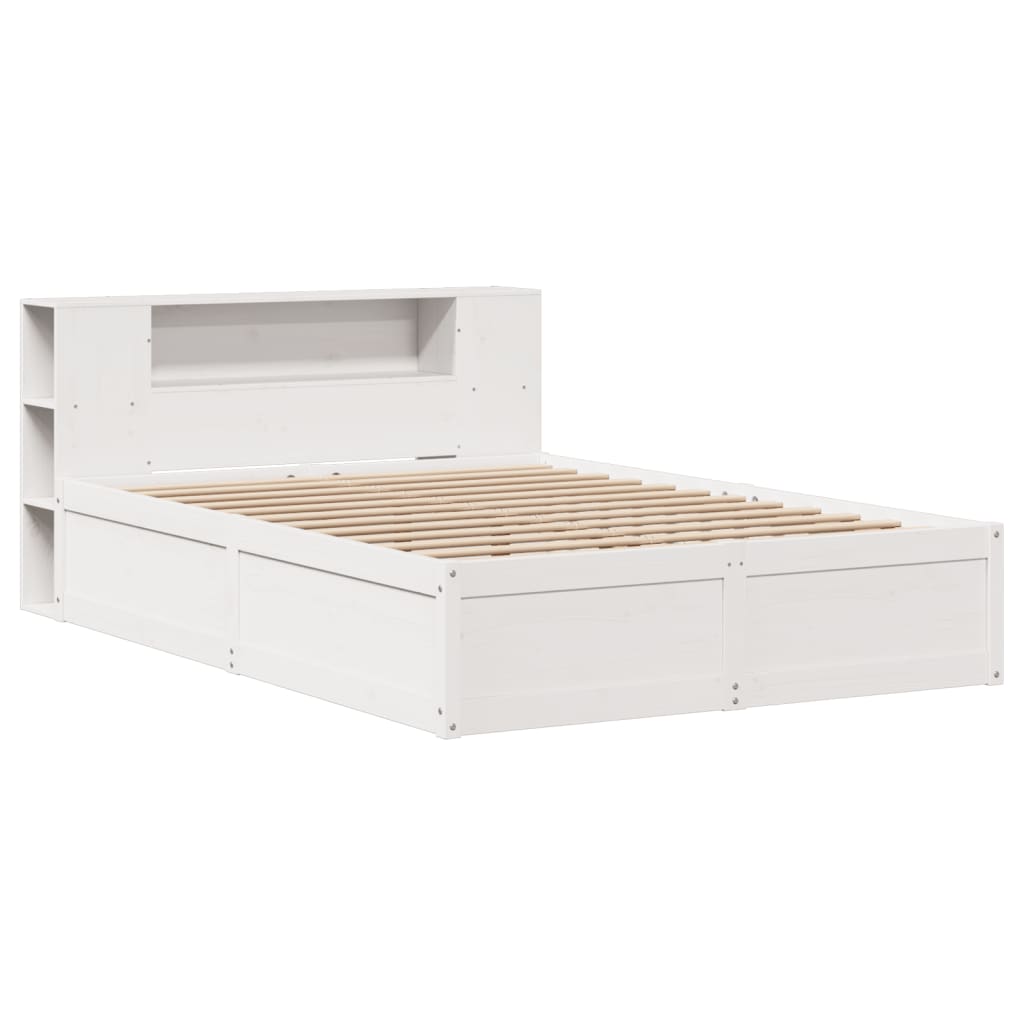 sengeramme uden madras 140x190 cm massivt fyrretræ hvid
