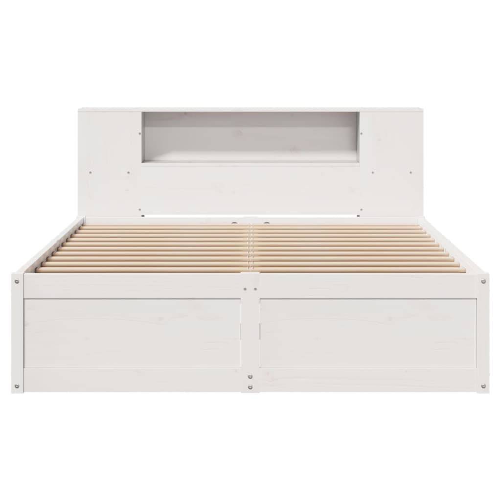 sengeramme uden madras 140x190 cm massivt fyrretræ hvid
