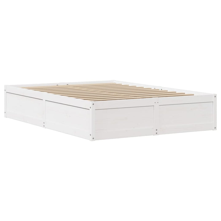 sengeramme uden madras 140x190 cm massivt fyrretræ hvid