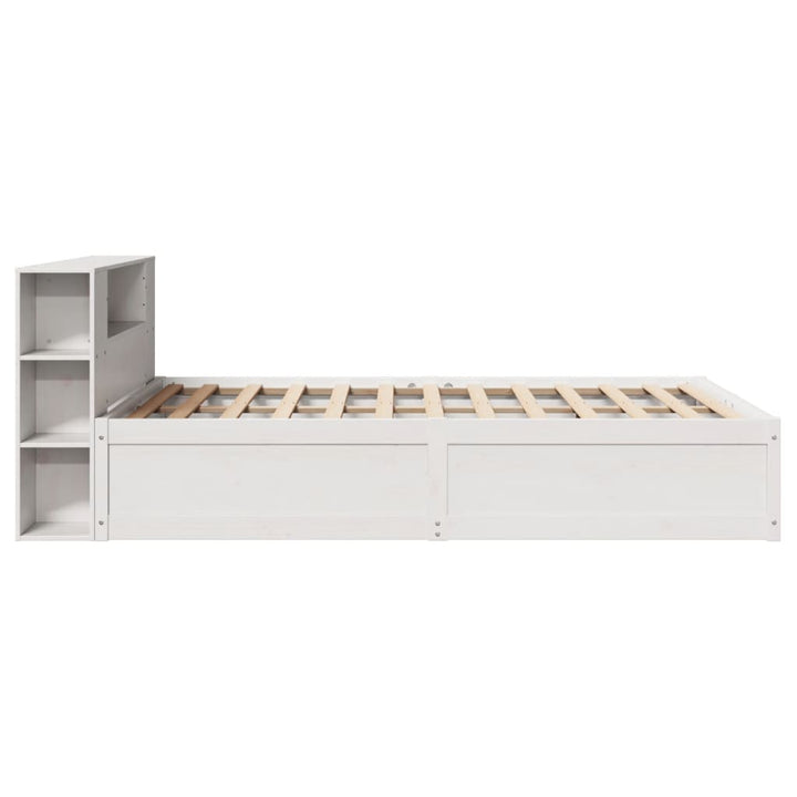 sengeramme uden madras 140x190 cm massivt fyrretræ hvid