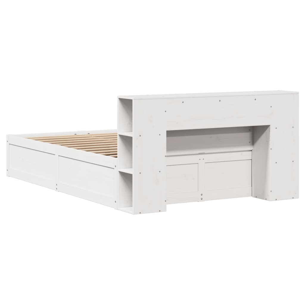 sengeramme uden madras 140x190 cm massivt fyrretræ hvid