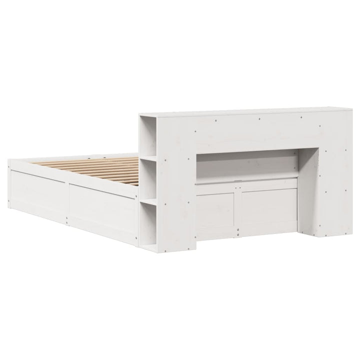 sengeramme uden madras 140x190 cm massivt fyrretræ hvid