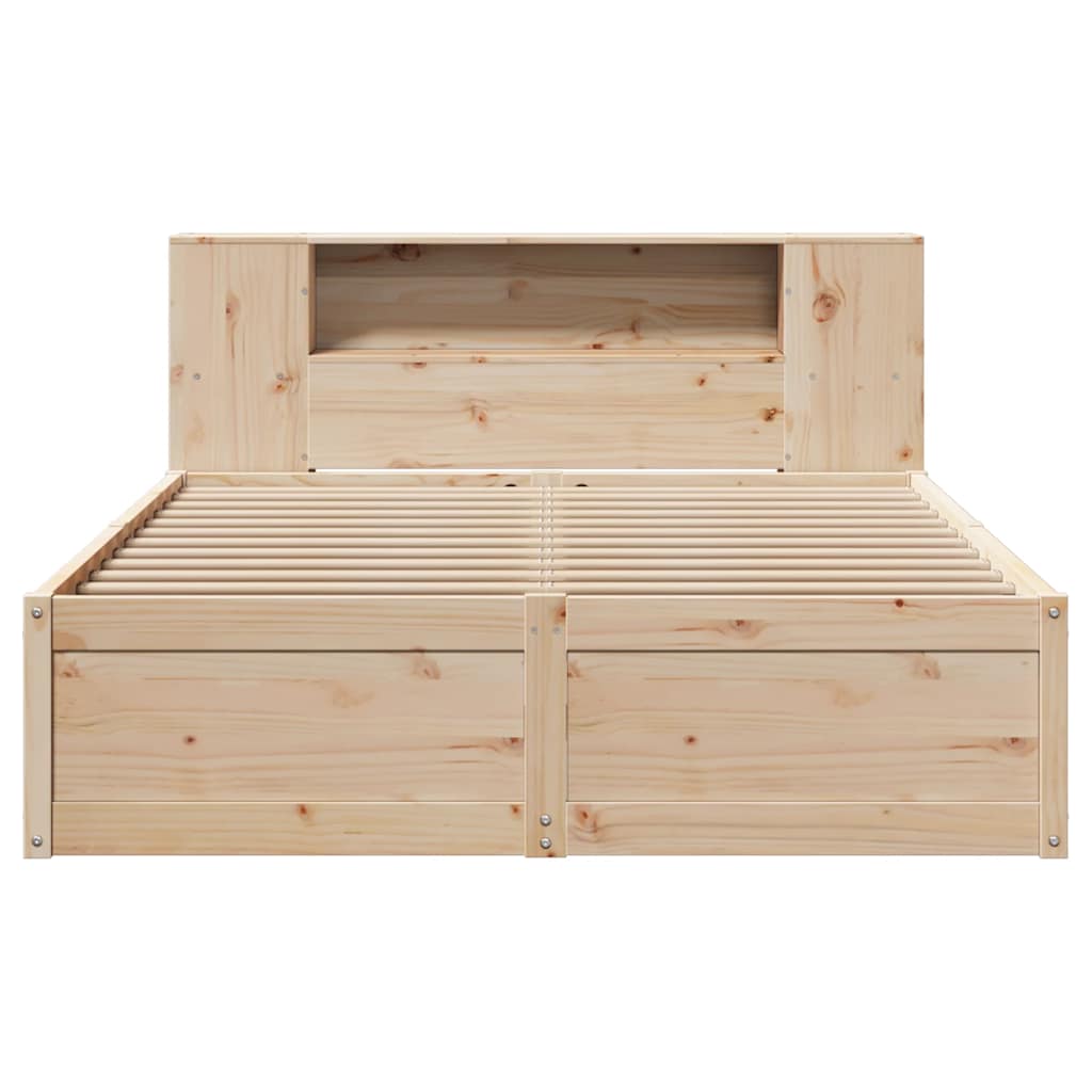 sengeramme uden madras 135x190 cm massivt fyrretræ hvid