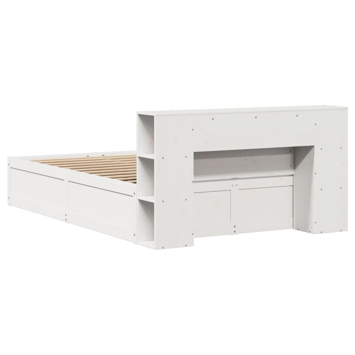 sengeramme uden madras 135x190 cm massivt fyrretræ hvid