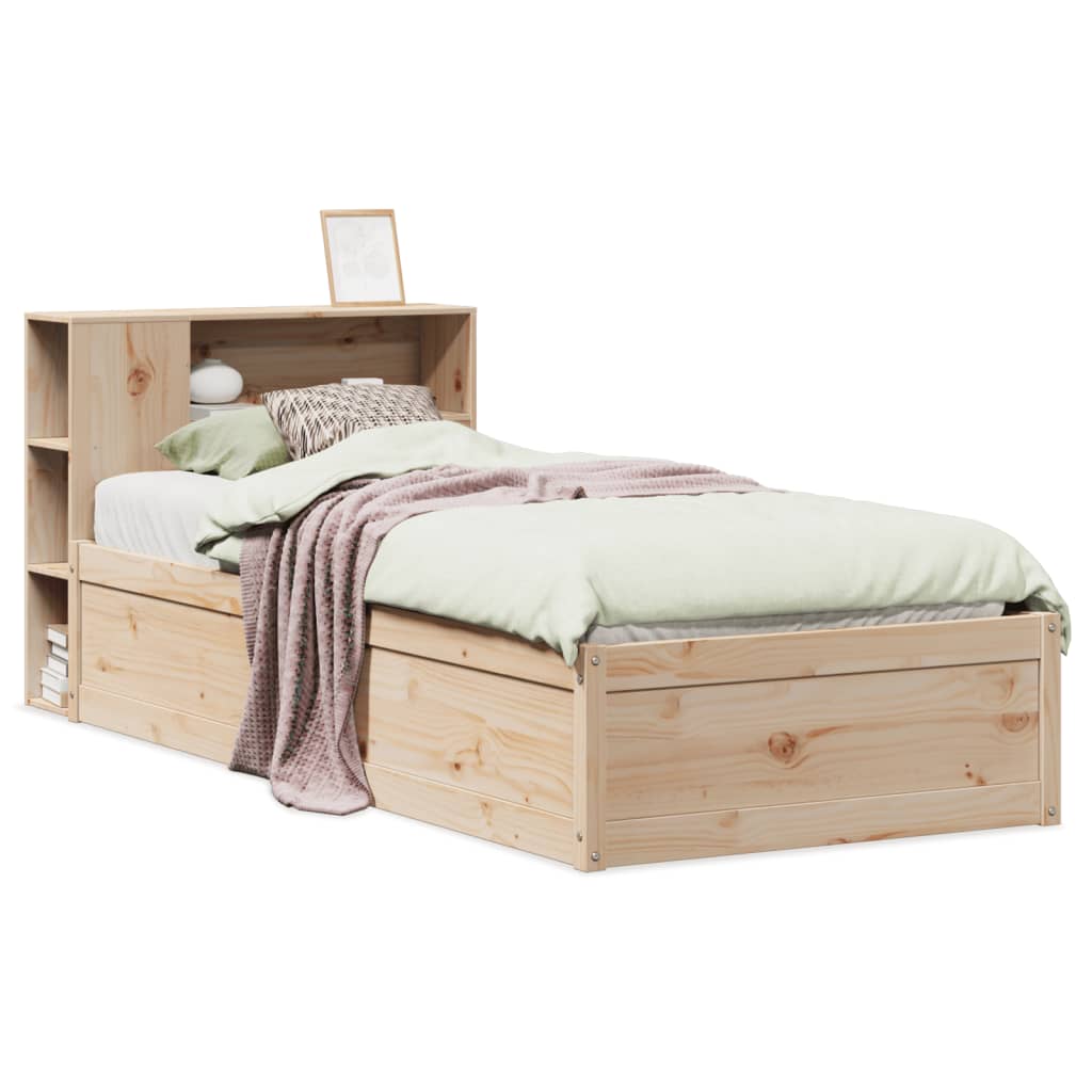 sengeramme uden madras 75x190 cm massivt fyrretræ