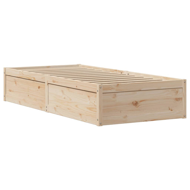sengeramme uden madras 75x190 cm massivt fyrretræ