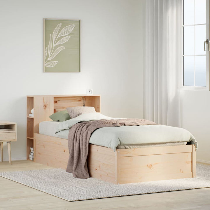 sengeramme uden madras 75x190 cm massivt fyrretræ