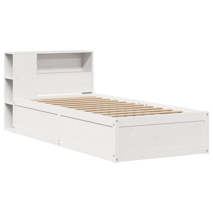 sengeramme uden madras 75x190 cm massivt fyrretræ hvid