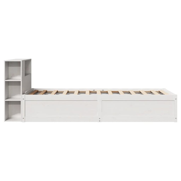 sengeramme uden madras 75x190 cm massivt fyrretræ hvid