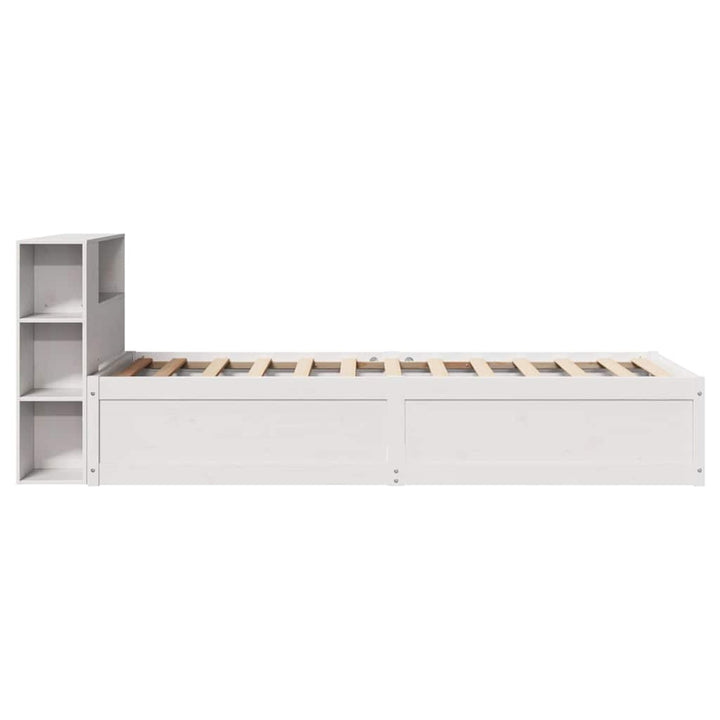sengeramme uden madras 75x190 cm massivt fyrretræ hvid
