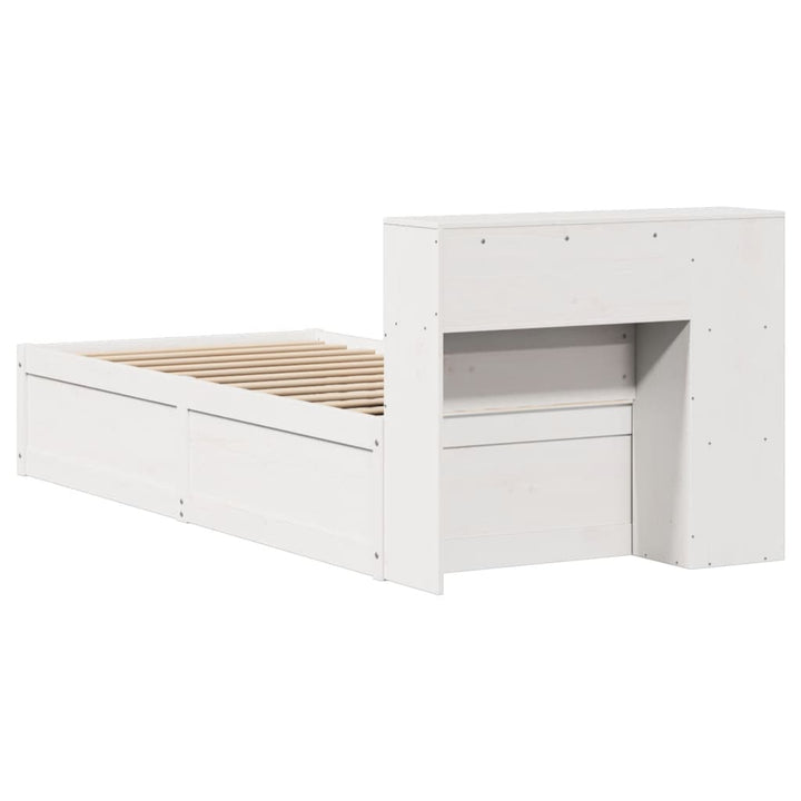 sengeramme uden madras 75x190 cm massivt fyrretræ hvid