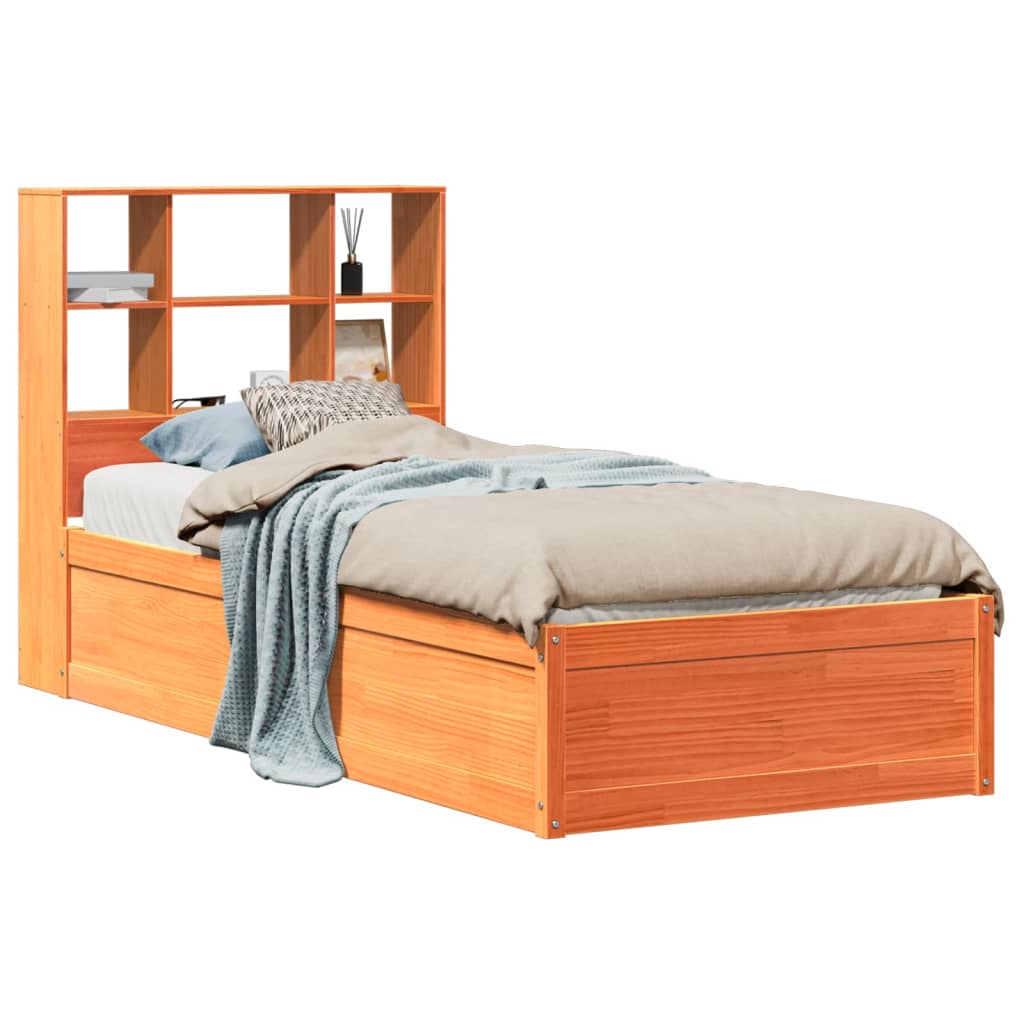 sengeramme uden madras 100x200 cm massivt fyrretræ gyldenbrun
