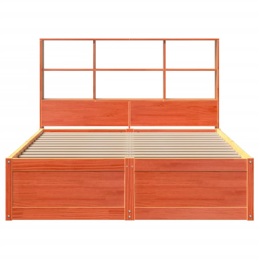 sengeramme uden madras 140x190 cm massivt fyrretræ gyldenbrun