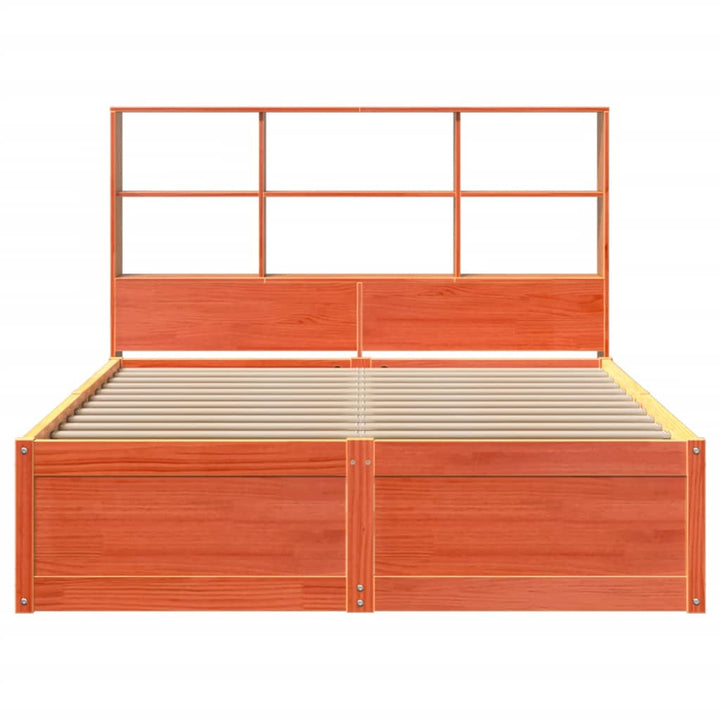 sengeramme uden madras 140x190 cm massivt fyrretræ gyldenbrun