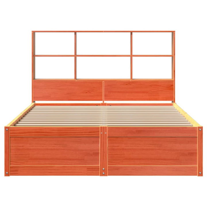 sengeramme uden madras 120x190 cm massivt fyrretræ gyldenbrun