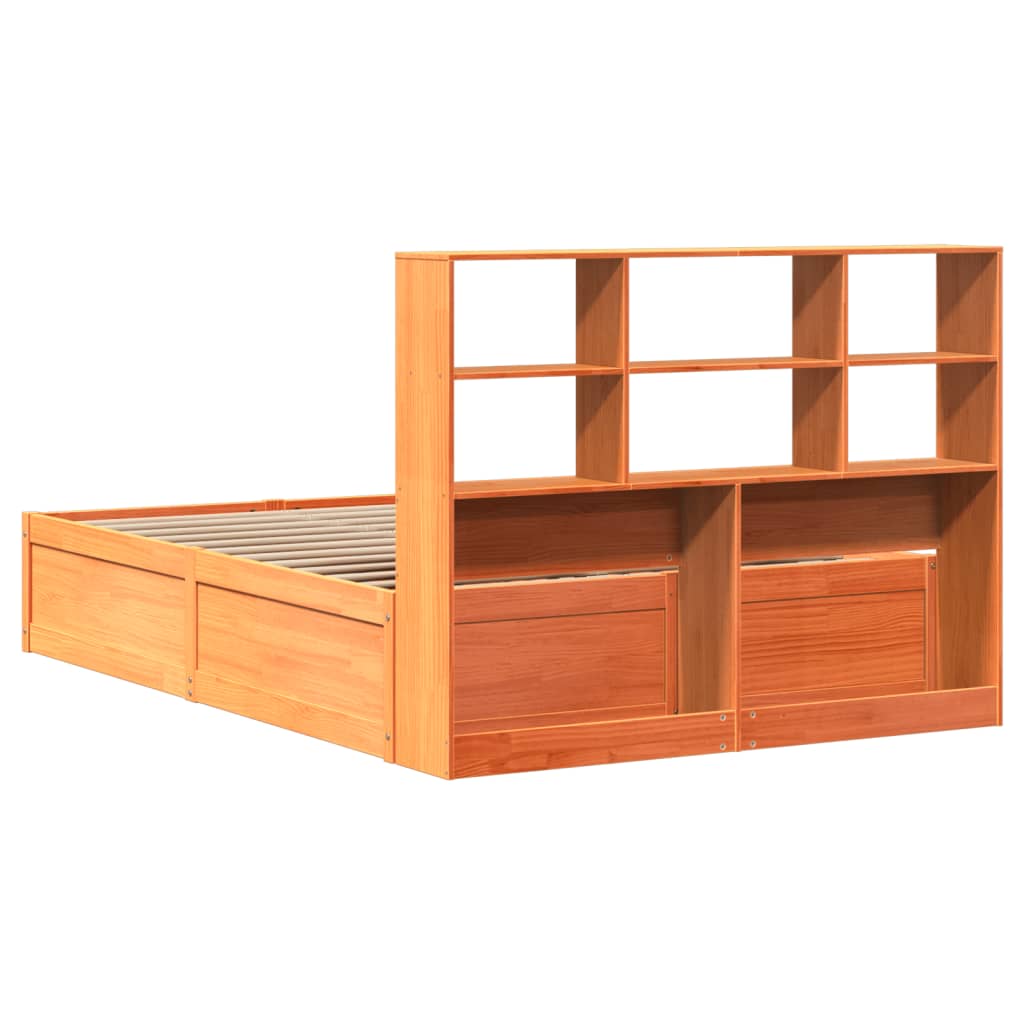 sengeramme uden madras 120x190 cm massivt fyrretræ gyldenbrun