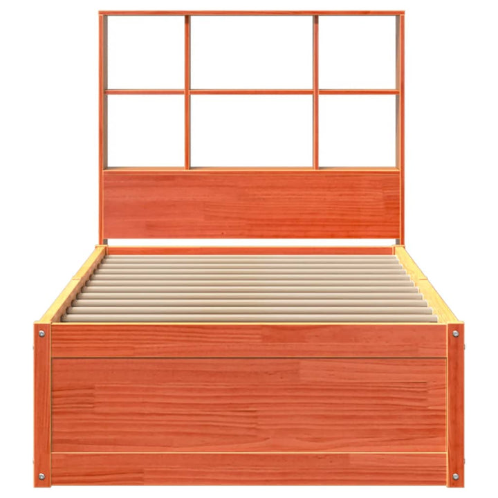 sengeramme uden madras 75x190 cm massivt fyrretræ gyldenbrun